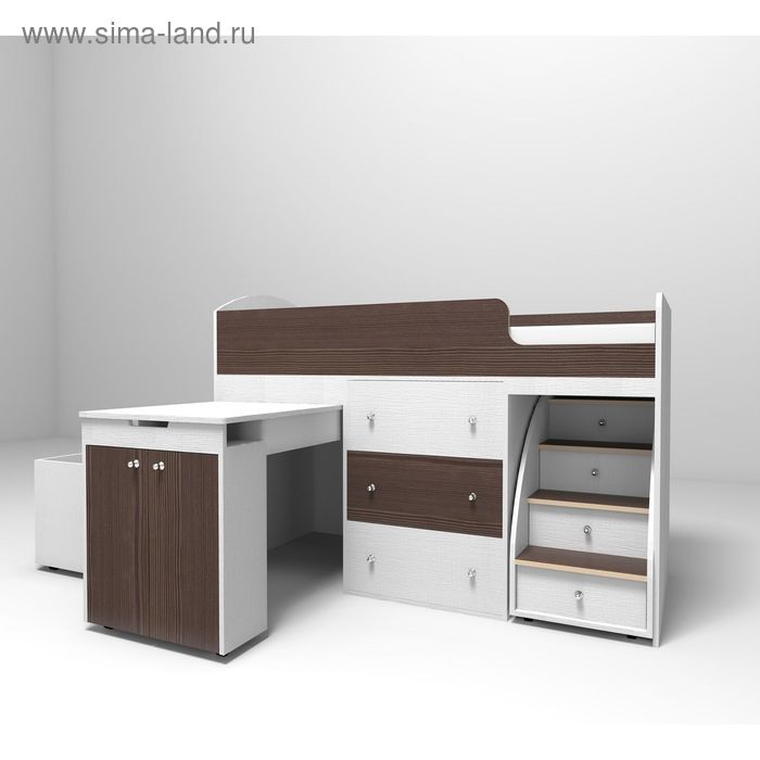 

Кровать-чердак Ярофф Малыш, 700x1600, Белое дерево/Бодего