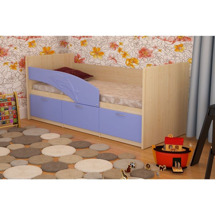 Кровать Дельфин без матраца Голубой 800х1600