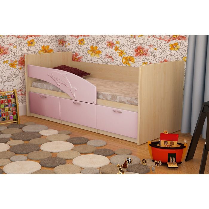 Кровать Дельфин без матраца Розовый 800х1900