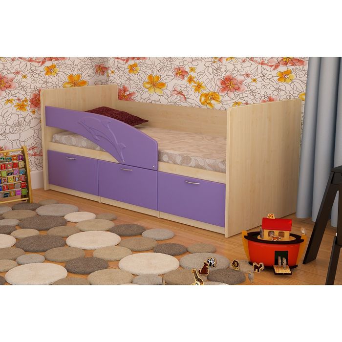 Кровать Дельфин без матраца Сиреневый 800х1600