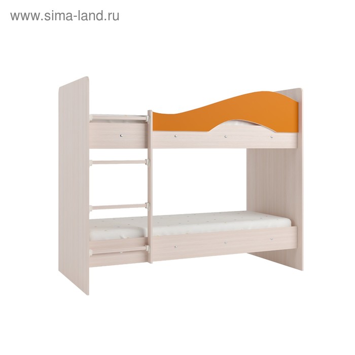 Кровать 2-х ярусная 800х1900 млечный дуб/оранж