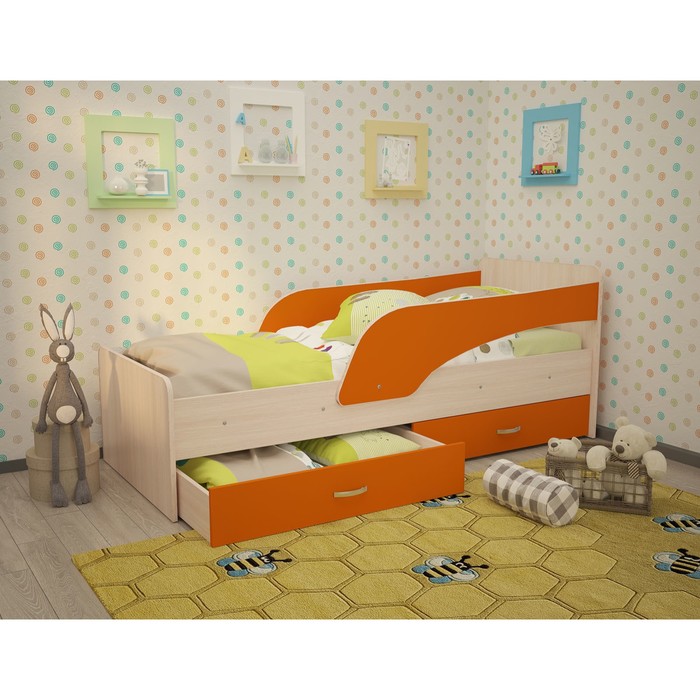 Кровать Кроха с бортиком Оранж 800х1900