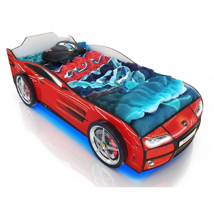 Кровать Kiddy red 700х1600 с подсветкой