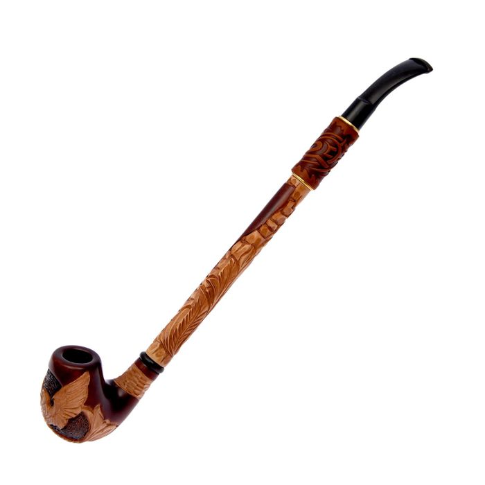 Трубка курительная "Гусар с кожей" орел на шаре