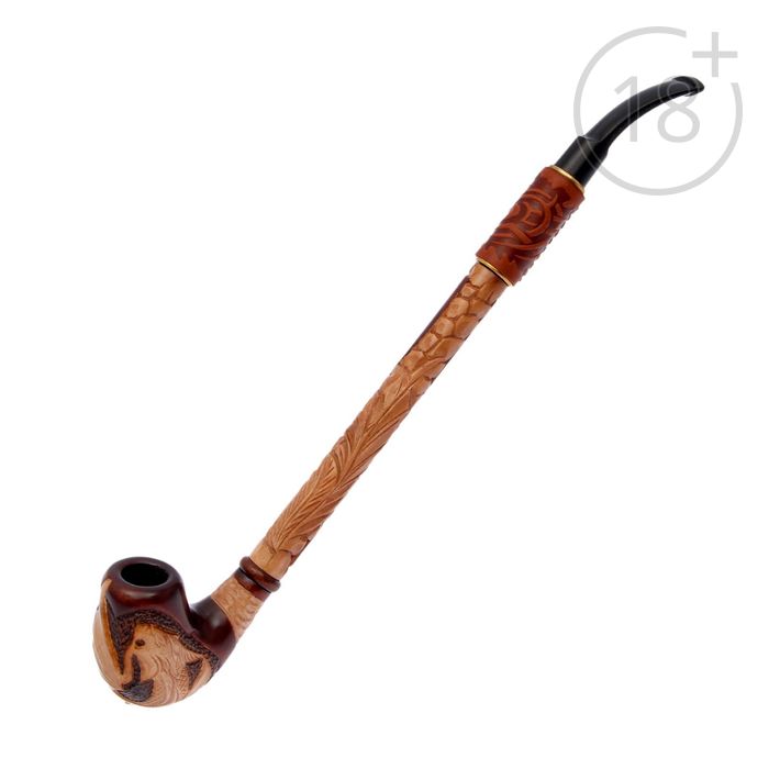 Трубка курительная "Гусар с кожей" дракон