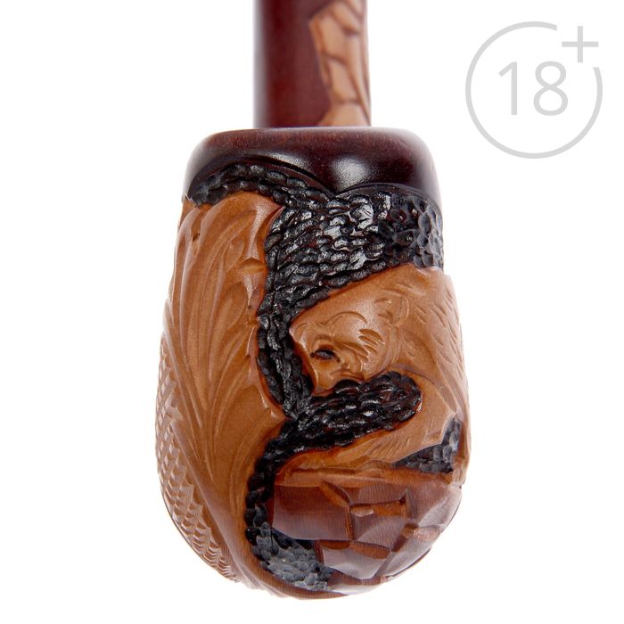 Трубка курительная "Гусар с кожей" пантера