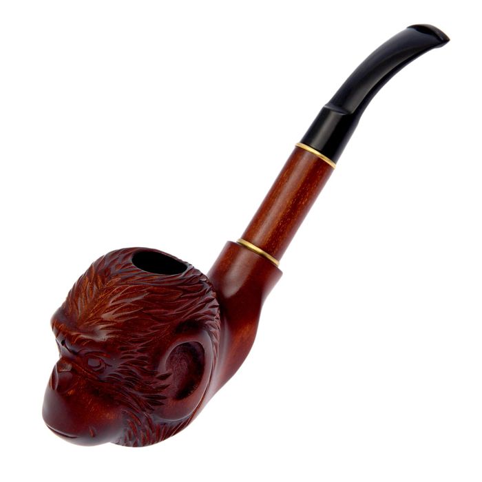 Трубка курительная объемная "Люкс" обезьяна с закрытой пастью