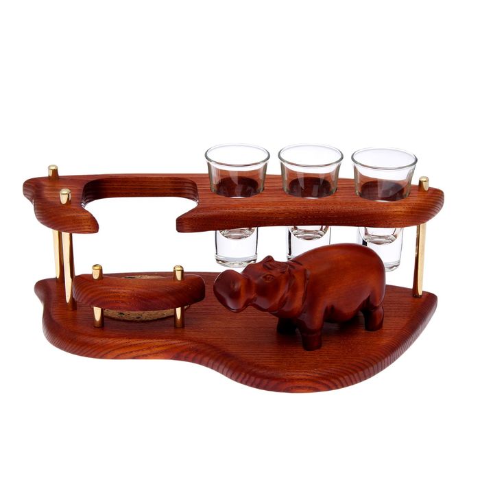 Мини-бар водочный "Бегемот" с тремя стопками по 95 мл