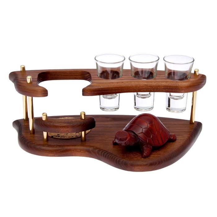 Мини-бар водочный "Черепаха" с тремя стопками по 95 мл