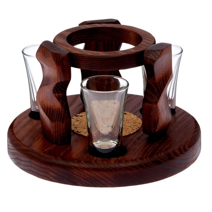 Мини-бар водочный "Каменная башня" с тремя стопками по 95 мл