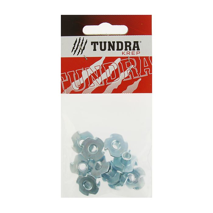 Гайка мебельная забивная TUNDRA krep, оцинкованная, М6, в пакете 10 шт.