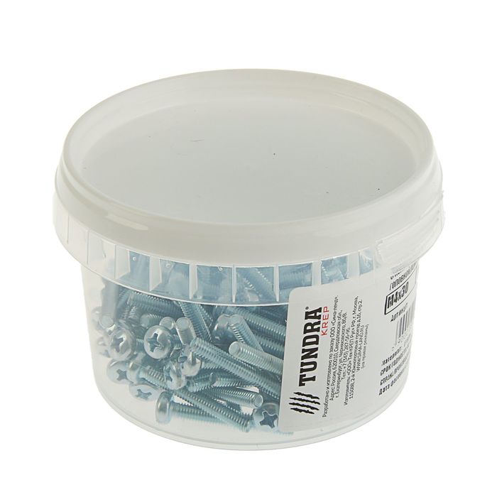 Винт с полукруглой головкой DIN7985 TUNDRA krep, оцинкованный, М4х30 мм, в упаковке 100 шт. 189192