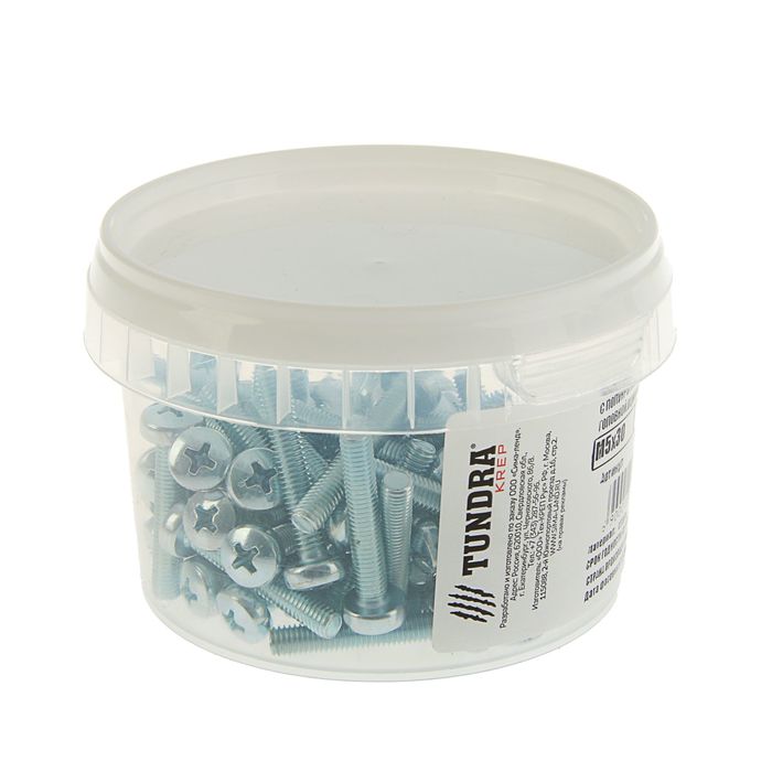 Винт с полукруглой головкой DIN7985 TUNDRA krep, оцинкованный, М5х30 мм, в упаковке 70 шт.