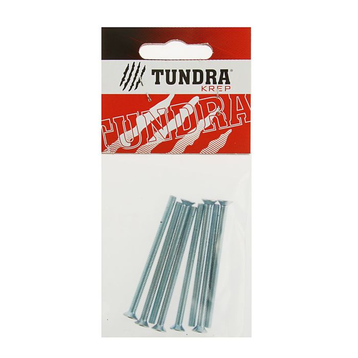 Винт DIN965 TUNDRA krep, с потайной головкой, оцинк. М4х60 мм, в пакете 8 шт.