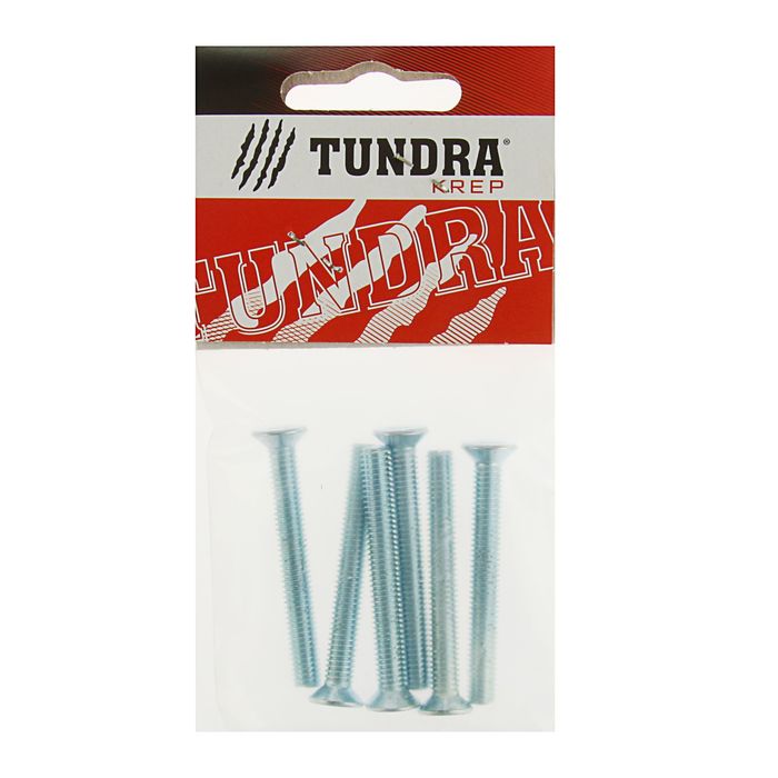 Винт DIN965 TUNDRA krep, с потайной головкой, оцинк. М6х50 мм, в пакете 6 шт.