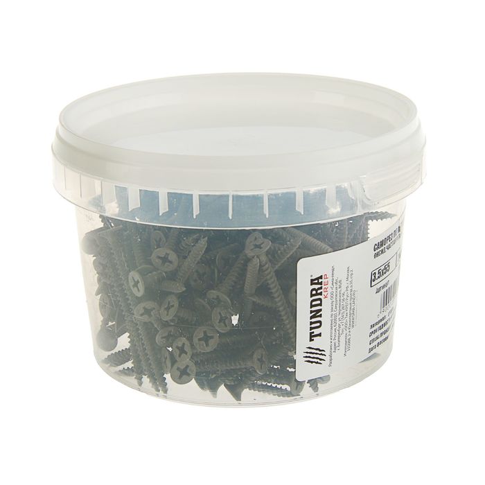 Саморез по металлу TUNDRA krep, 3.5х55 мм, оксид, частая резьба, 200 шт.