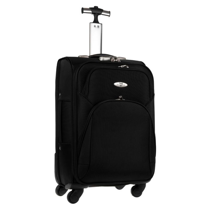 Чемодан на молнии, 1 отдел, кодовый замок, 2 наружных кармана, цвет чёрный