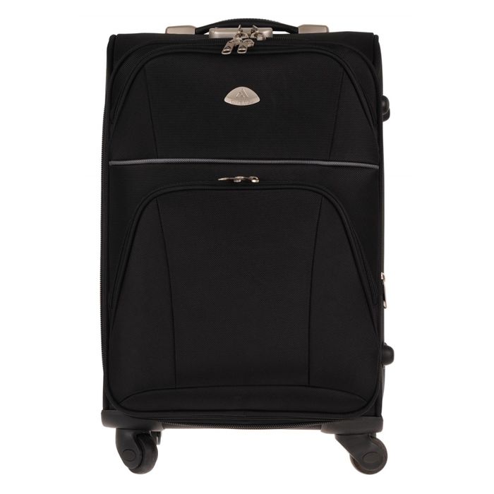 Чемодан на молнии, 1 отдел, кодовый замок, 3 наружных кармана, цвет тёмно-серый