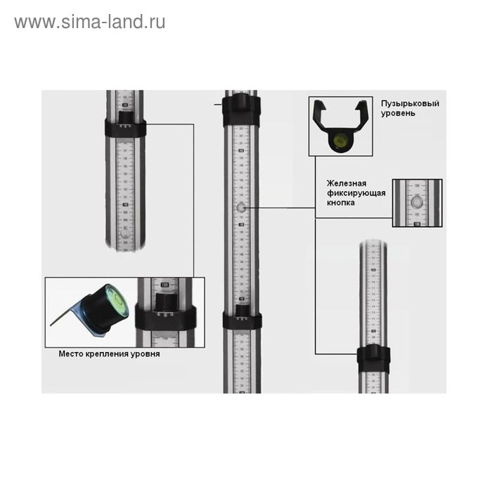 

Нивелирная рейка ADA STAFF 5 А00143, отсчет мм шкалы снизу вверх, 5 м