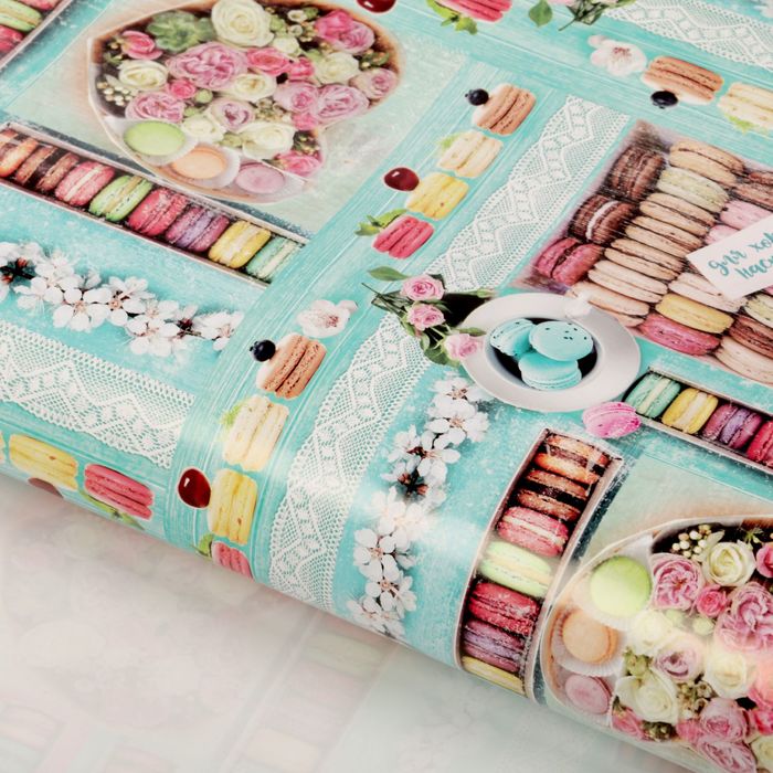 Бумага упаковочная глянцевая "Сладкое печенье" ,70 х100 см