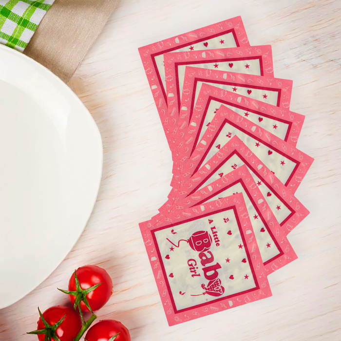 Салфетки бумажные "Малышка", набор 20 шт., 25 × 25 см, цвет розовый