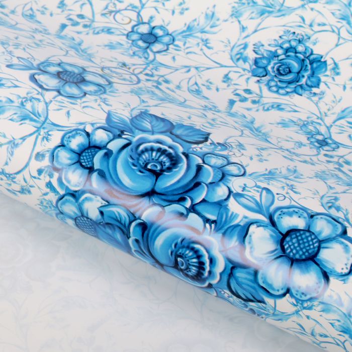 Бумага упаковочная глянцевая "Гжель" ,70 х100 см