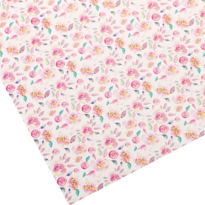 Бумага упаковочная глянцевая "Ситцевые цветы" ,70 х100 см