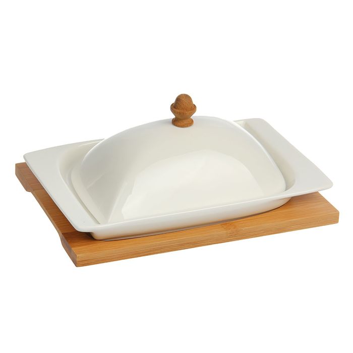 Масленка "Эстет", на деревянной подставке "Эстет"