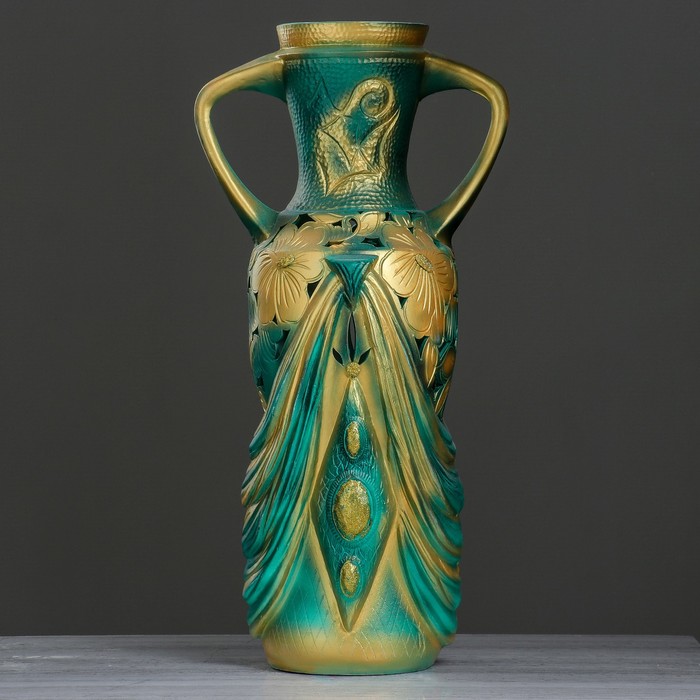 Ваза напольная "Вуаль" цветная, резка, микс