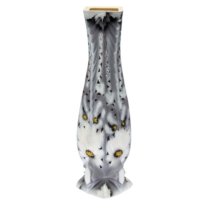 Ваза напольная "Квадро" цветная резка микс