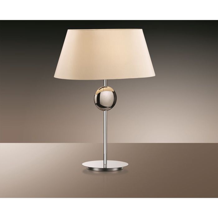 Настольная лампа "Хотэл" 1 лампа (E27 60W 220V) хром/абажур/бежевый