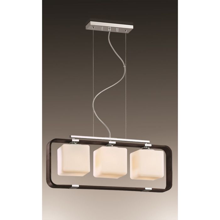 Люстра подвес "Виа" 3х60Вт Е27 хром, темное дерево