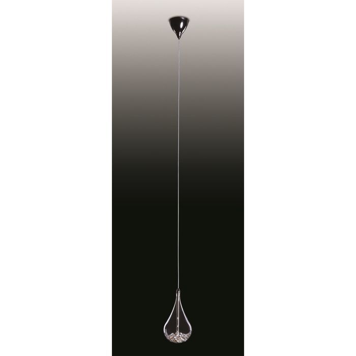 Люстра галогенная "Ална" 1 лампа (G4 35W 12V) хром/стекло/хрусталь