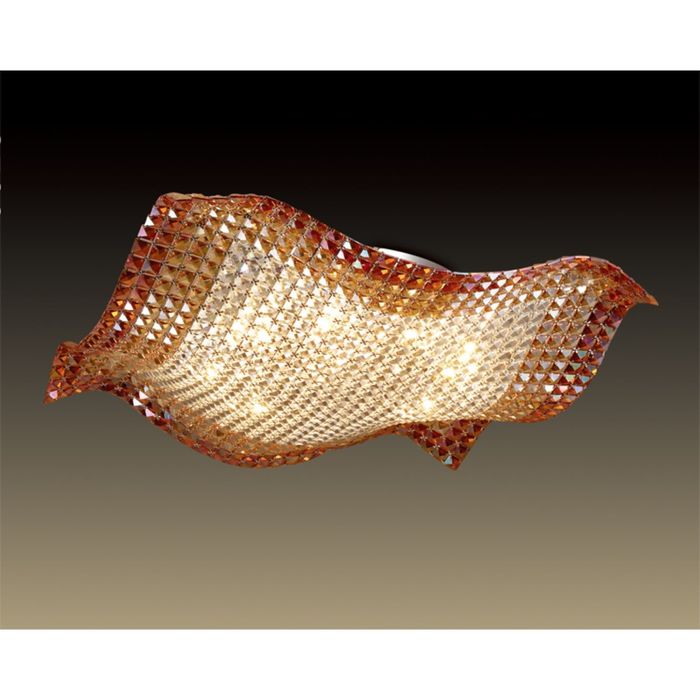 Люстра галогенная "Павия" 9 ламп (G9 40W 220V) хром/хрусталь бургунди/прозрачный