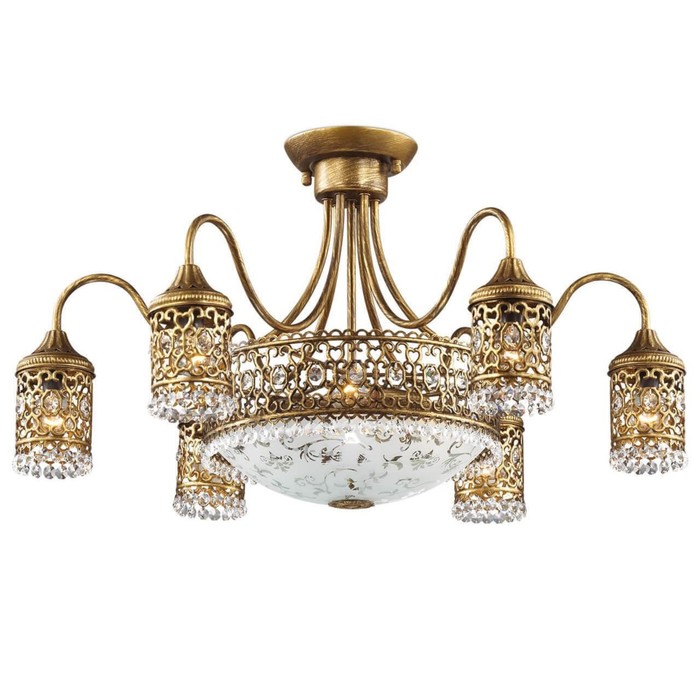 Люстра "Салона" 9 лампы (E14 40W 220V) под бронзу/хрусталь