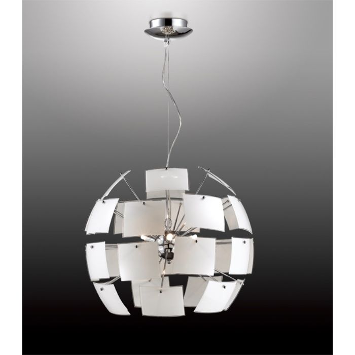 Люстра подвес галогенная "Ворм" 6 лампы (G9 40W 220V) хром/белый