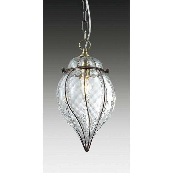 Люстра "Наргиз" 1 лампа (E27 60W 220V) бронзовый/стекло