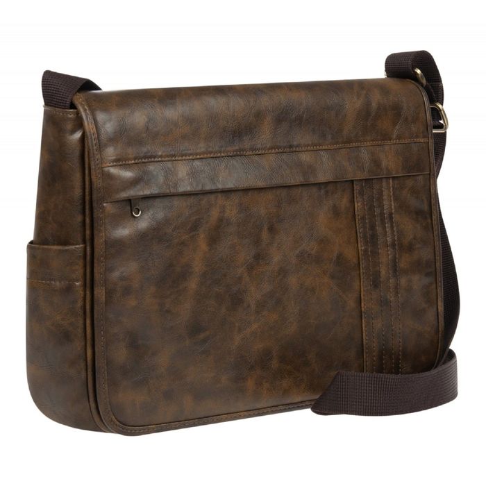 Планшет мужской, 37х8,5х27,5 см, отделение на клапане, карман, регулировочный ремень, цвет коричневый