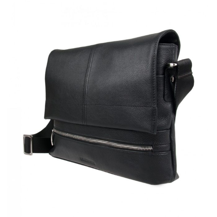 Сумка мужская, 34 × 6 × 27 см, отделение на клапане на магните, 2 кармана, регулировочный ремень, цвет чёрный