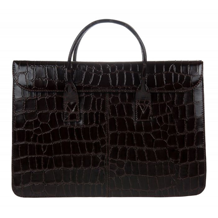 Папка мужская, 38х8х28 см, отделение на клапане на магните, регулировочный ремень, цвет коричневый