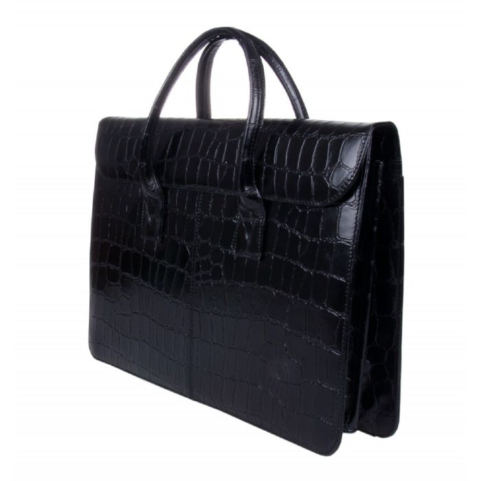 Папка мужская, 38х8х28 см, отделение на клапане на магните, регулировочный ремень, цвет чёрный