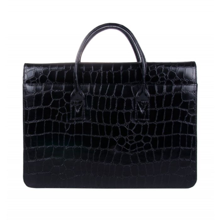 Папка мужская, 38х8х28 см, отделение на клапане на магните, регулировочный ремень, цвет чёрный