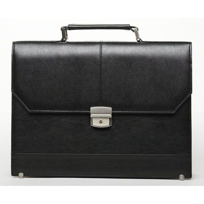 Портфель мужской, 2 отдела на молнии, наружный карман, регулируемый ремень, цвет чёрный