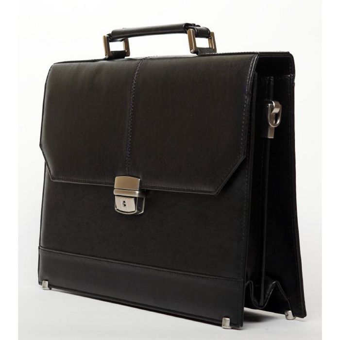 Портфель мужской, 2 отдела на молнии, наружный карман, регулируемый ремень, цвет чёрный