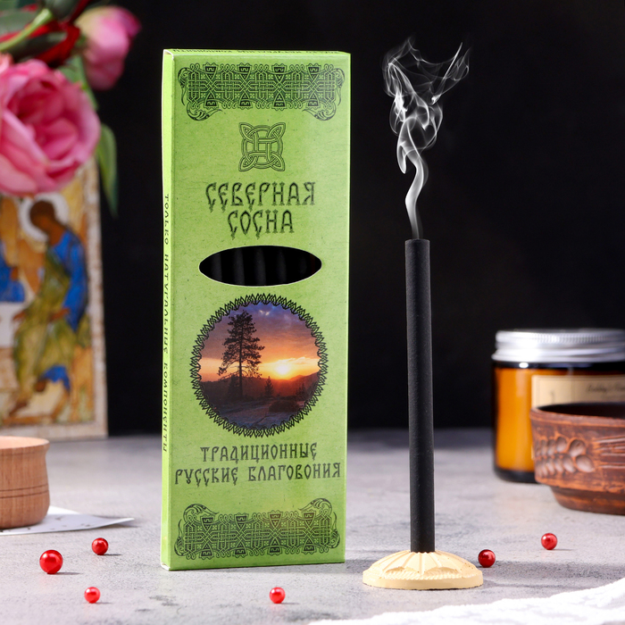 

Набор традиционных русских благовоний "Северная сосна", 7шт + подставка