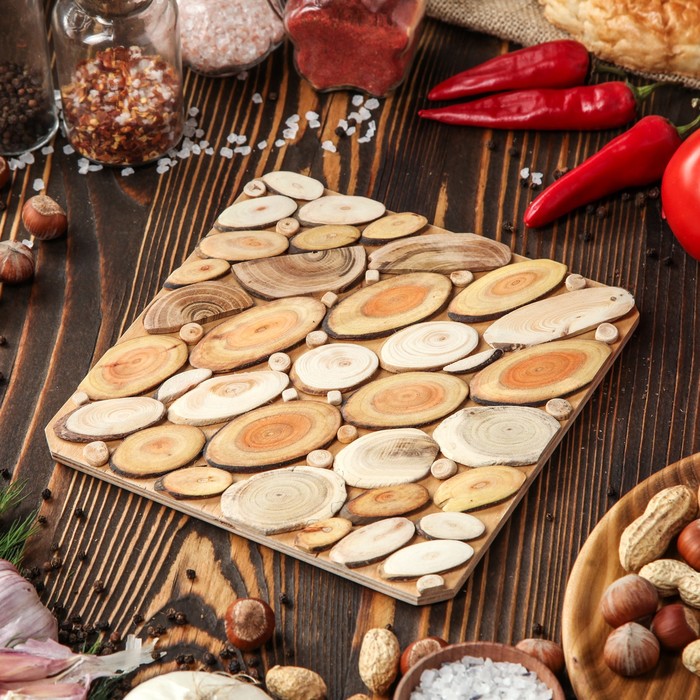 Подставка квадратная "Лесная", 20 см, микс