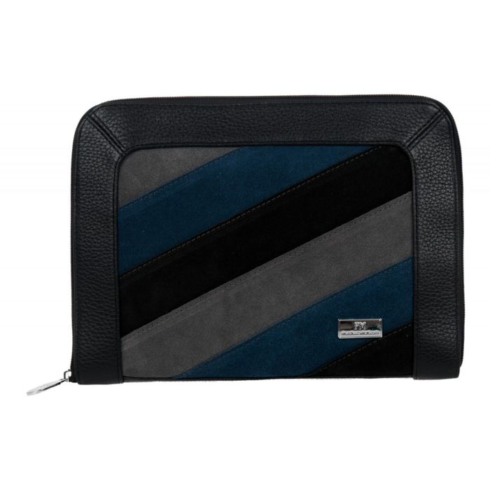 Сумка женская на молнии, 1 отдел, цвет чёрный/серый/синий