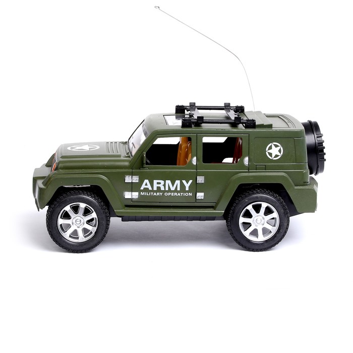 Машина радиоуправляемая "Военный джип", работает от батареек, масштаб 1:16