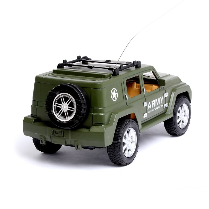 Машина радиоуправляемая "Военный джип", работает от батареек, масштаб 1:16