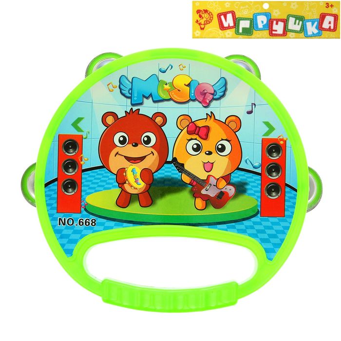 Игрушка музыкальная бубен "Весёлые друзья", МИКС